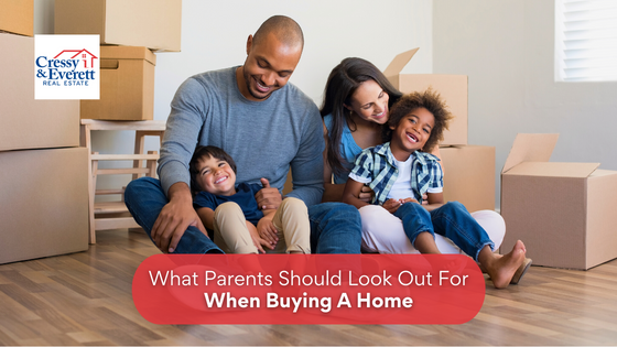 Buying the right home is especially important when you're a parent. Here's what you should look out for when shopping.